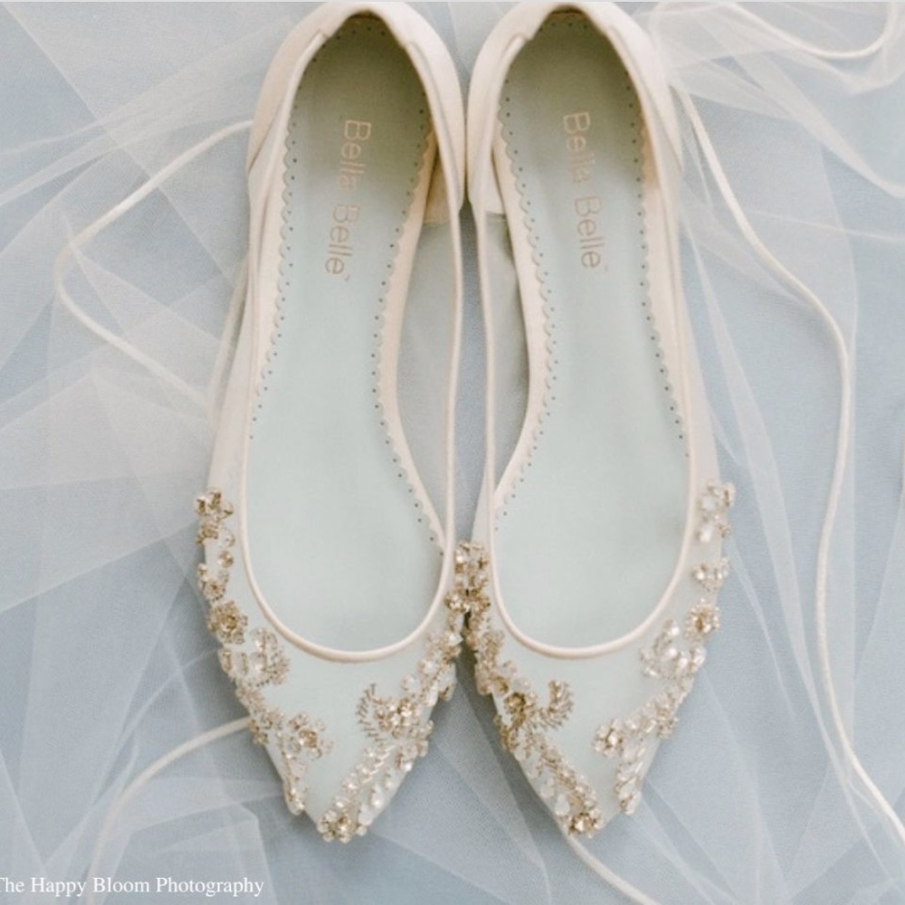 Embellished crystal flat shoes
